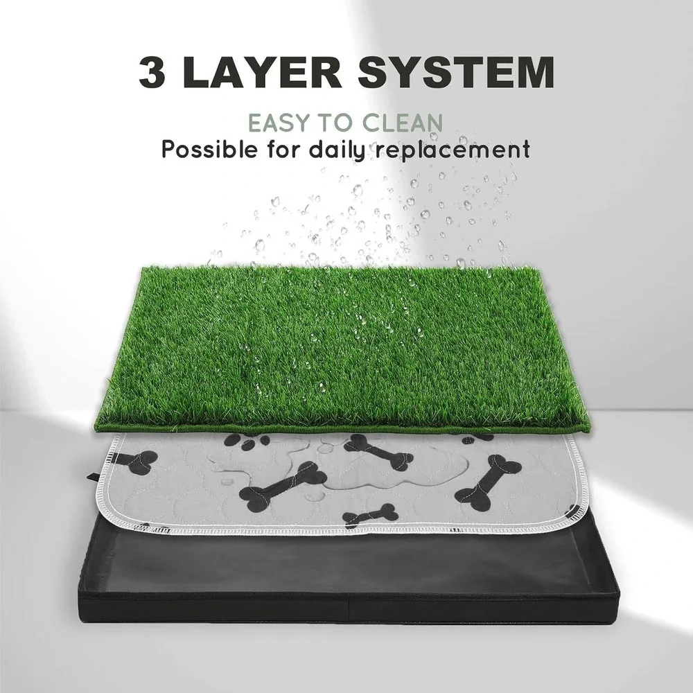NIB Dog Grass Pad with Foldable Dog Litter Box,Extra Large Liner Base, Pee Pad